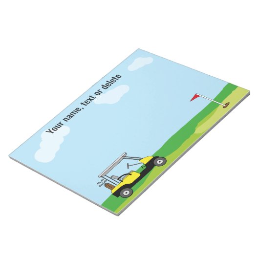 Golf Course Golf Cart gepersonaliseerd Notitieblok (Schuin)