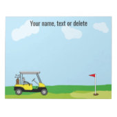 Golf Course Golf Cart gepersonaliseerd Notitieblok (Voorkant)