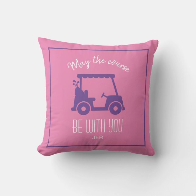 Golf Course Golfer Quote Cute Golf Cart Gepersonal Kussen (Voorkant)