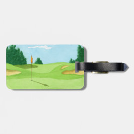 Golf Course Green Bagagelabel