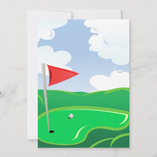 Golf Course Green Invitations Kaart (Voorkant)