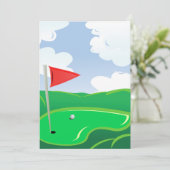 Golf Course Green Invitations Kaart (Staand voorkant)