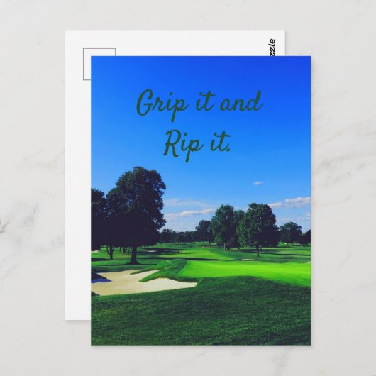 Golf Course Grip it and Rip it Briefkaart (Voorkant / Achterkant)
