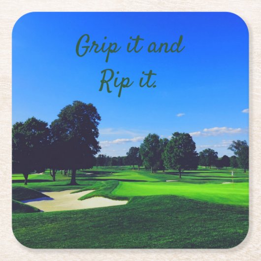 Golf Course Grip it and Rip it Kartonnen Onderzetters (Voorkant)