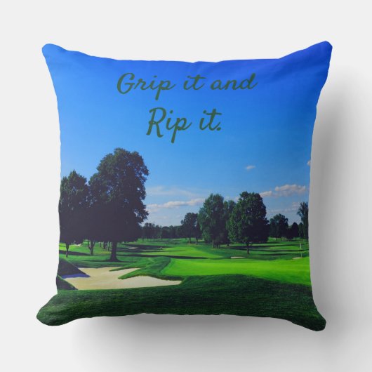 Golf Course Grip it and Rip it Kussen (Voorkant)