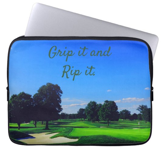 Golf Course Grip it and Rip it Laptop Sleeve (Voorkant)