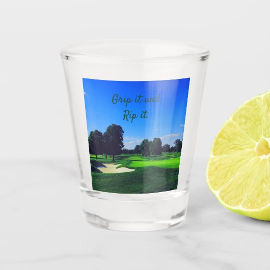 Golf Course Grip it and Rip it Shot Glas (Voorkant)