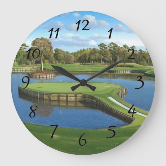 Golf Course Hole achtergrond Grote Klok (Voorkant)