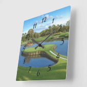 Golf Course Hole achtergrond Vierkante Klok (Hoek)