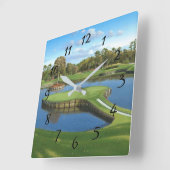 Golf Course Hole achtergrond Vierkante Klok (Hoek)