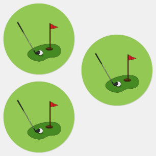 Golf Course Hole met vlag Labels