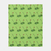 Golf Course Hole met Vlag Patroon Fleece Deken (Voorkant)