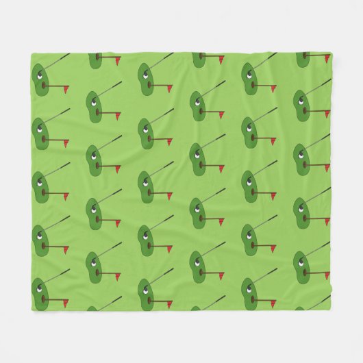 Golf Course Hole met Vlag Patroon Fleece Deken (Voorkant (Horizontaal))