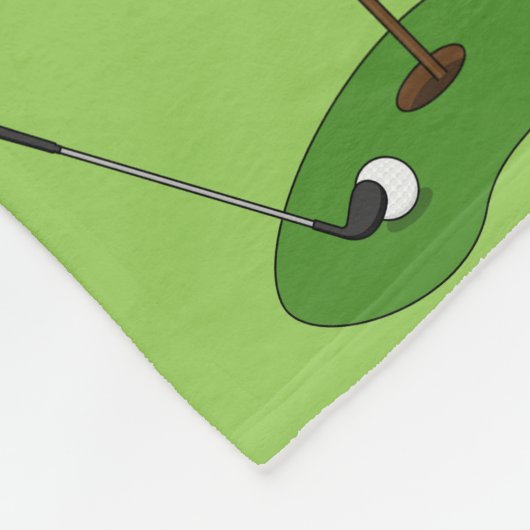Golf Course Hole met Vlag Patroon Fleece Deken (Hoek)