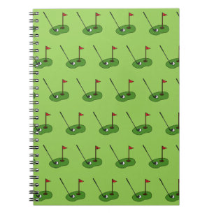 Golf Course Hole met Vlag Patroon Notitieboek