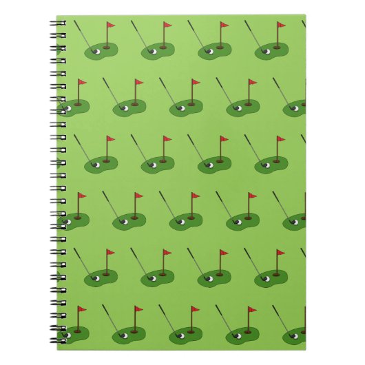 Golf Course Hole met Vlag Patroon Notitieboek (Voorkant)