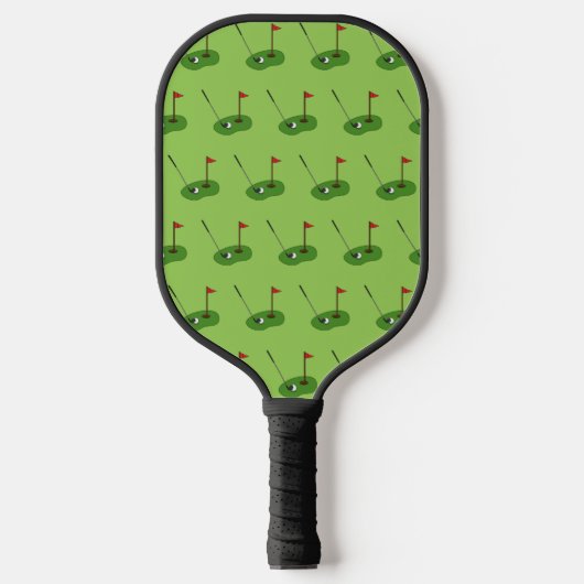 Golf Course Hole met Vlag Patroon Pickleball Paddle (Voorkant)