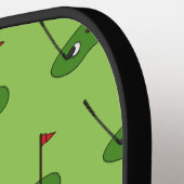 Golf Course Hole met Vlag Patroon Pickleball Paddle (Links Detail)