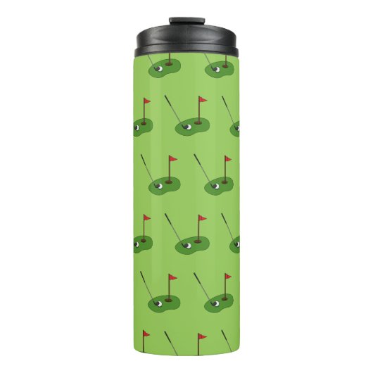 Golf Course Hole met Vlag Patroon Thermosbeker (Voorkant)