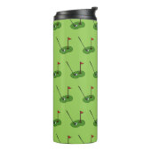 Golf Course Hole met Vlag Patroon Thermosbeker (Gedraaid links)