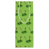Golf Course Hole met Vlag Patroon Wijn Cadeautas (Achterkant)