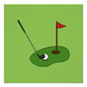 Golf Course Hole met vlag Perfect Poster (Voorkant)