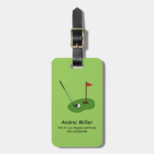 Golf Course Hole met vlag Personaliseren Bagagelabel (Voorkant verticaal)