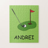 Golf Course Hole met vlag Personaliseren Legpuzzel (Verticaal)