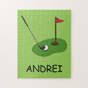 Golf Course Hole met vlag Personaliseren Legpuzzel