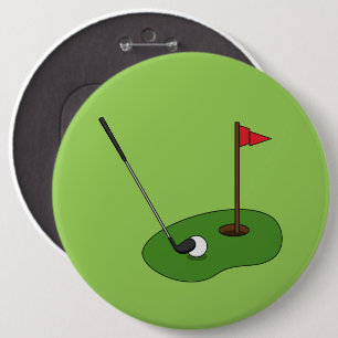 Golf Course Hole met vlag Ronde Button 6,0 Cm