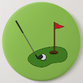 Golf Course Hole met vlag Ronde Button 6,0 Cm (Voorkant)
