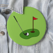 Golf Course Hole met vlag Ronde Button 6,0 Cm (In situ)