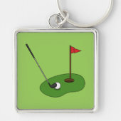 Golf Course Hole met vlag Sleutelhanger (Voorkant)