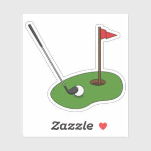 Golf Course Hole met vlag Sticker