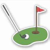 Golf Course Hole met vlag Sticker (Voorkant)