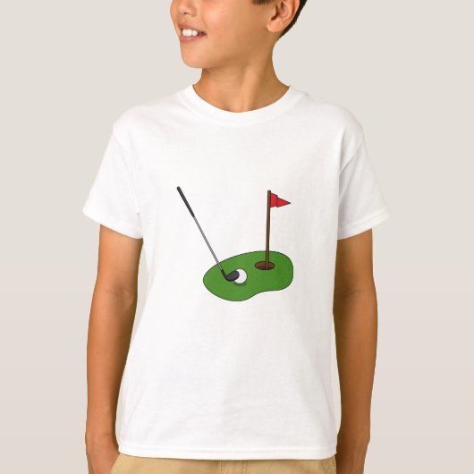 Golf Course Hole met vlag T-shirt (Voorkant)