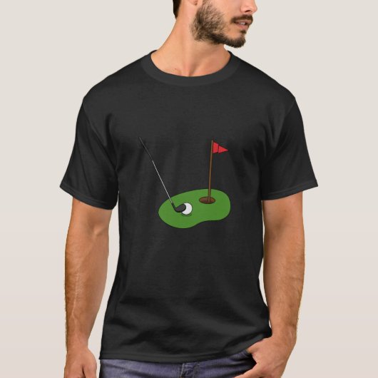 Golf Course Hole met vlag T-shirt (Voorkant)