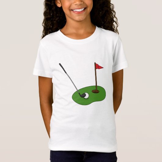 Golf Course Hole met vlag T-shirt (Voorkant)