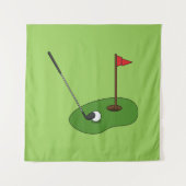 Golf Course Hole met vlag Wandkleed (Voorkant)