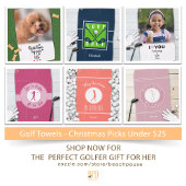 Golf Course Lady Golfer Monogram Pro Modern Coral Golfhanddoek