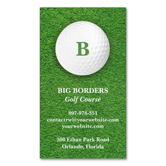 Golf Course Magnetisch Visitekaartje (Voorkant Verticaal)