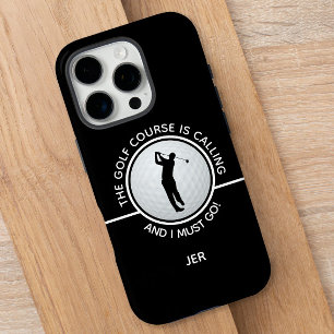 Golf Course Mannen Funny Sports Quote Black & Whit iPhone 16 Pro Hoesje