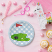 Golf Course Pset Blue White Preppy Country Club Papieren Bordje (Feest)