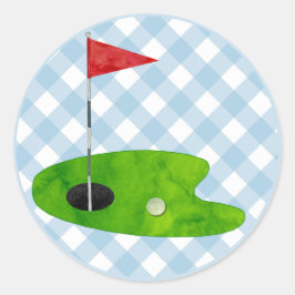 Golf Course Pset Blue White Preppy Country Club Ronde Sticker