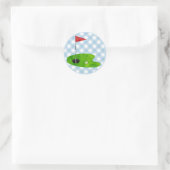 Golf Course Pset Blue White Preppy Country Club Ronde Sticker (Tas)
