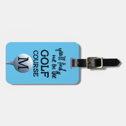 Golf Course Quote Monogram Sports Bagagelabel (Voorkant horizontaal)