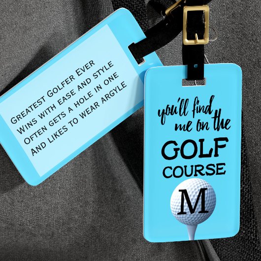 Golf Course Quote Monogram Sports Bagagelabel