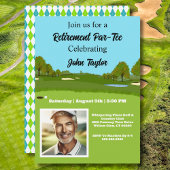 Golf Course Retirement Party Invitation with Photo Kaart