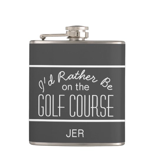 Golf Course Sports Quote Monogrammed Initialen Gre Heupfles (Voorkant)