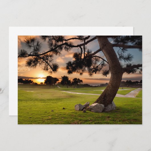 Golf Course Sunset Bedankkaart (Voorkant / Achterkant)